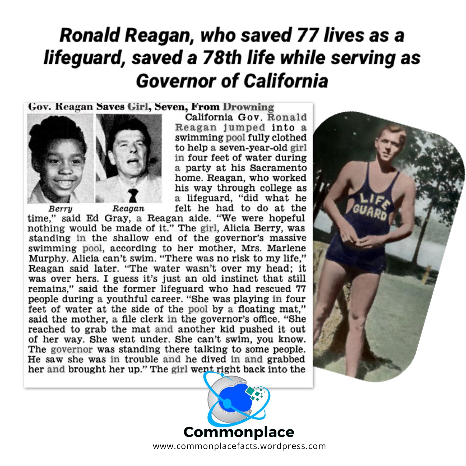 #Reagan #RonaldReagan #lifeguard #Governor